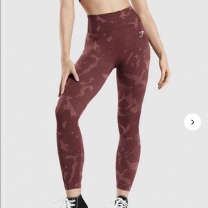 Gymshark Adapt Camo Seamless Leggings Savanna Cherry Brown - XS